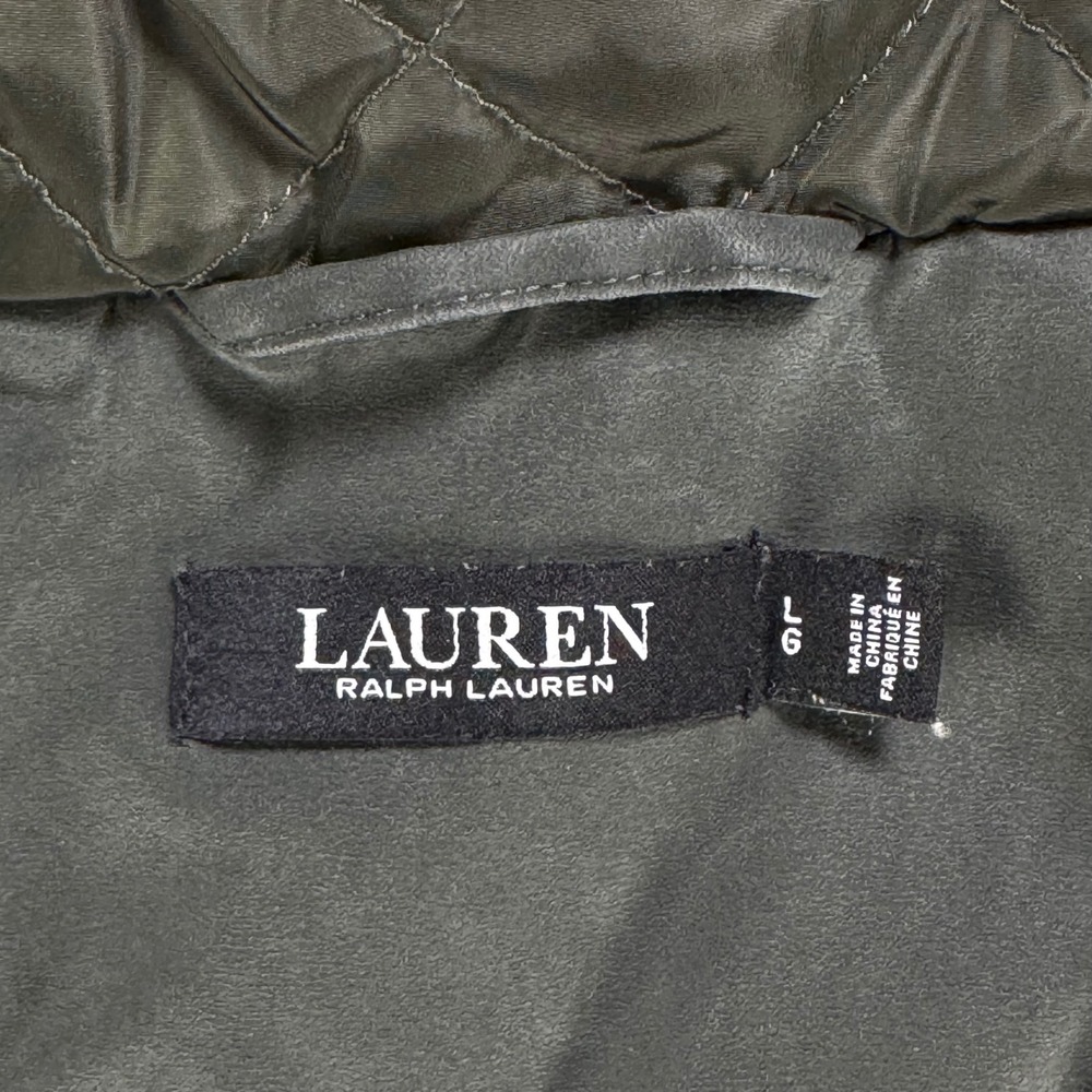 Lauren Ralph Lauren Long Hooded Parka L Forest Green Insulated Double Zip Coat - Picture 8 of 13
